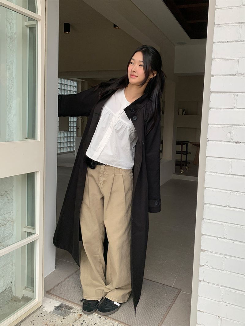 PURE SHIRRING ROUND BLOUSE