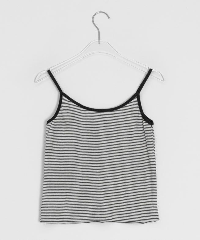 Kasumi Stripe Color Matching Button Sleeveless