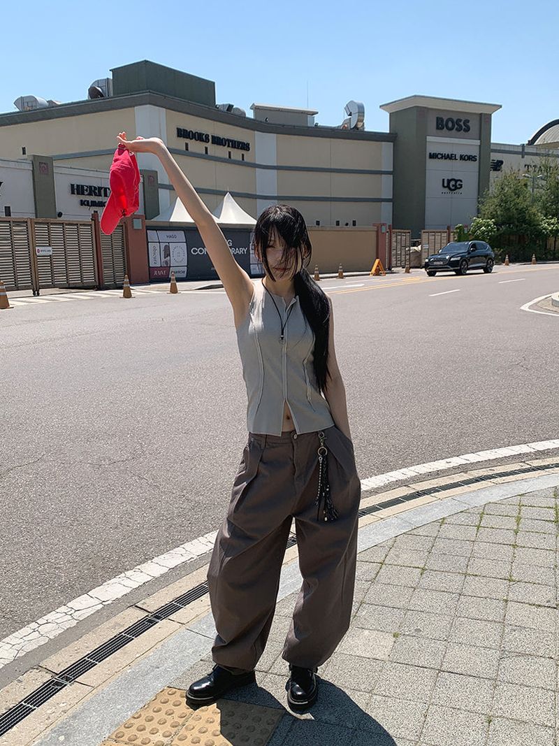 CURVED TUCK BALLOON PANTS (2C)