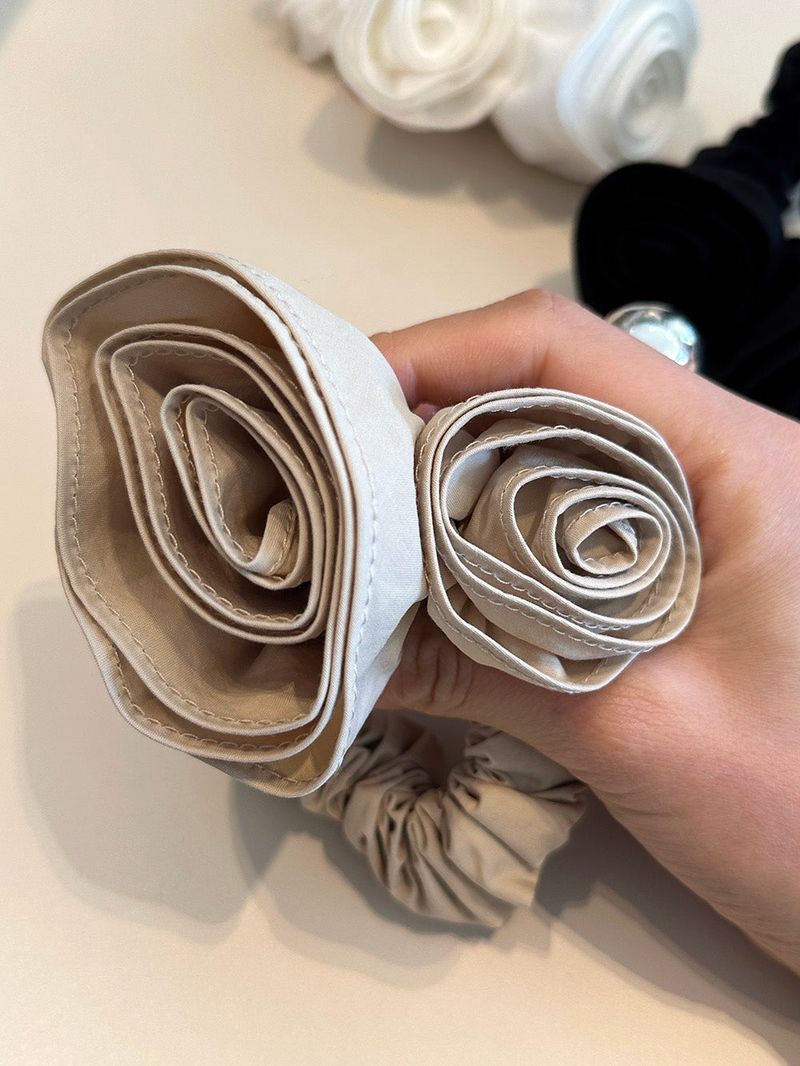 Cotton hand made rose scrunchie (3color)