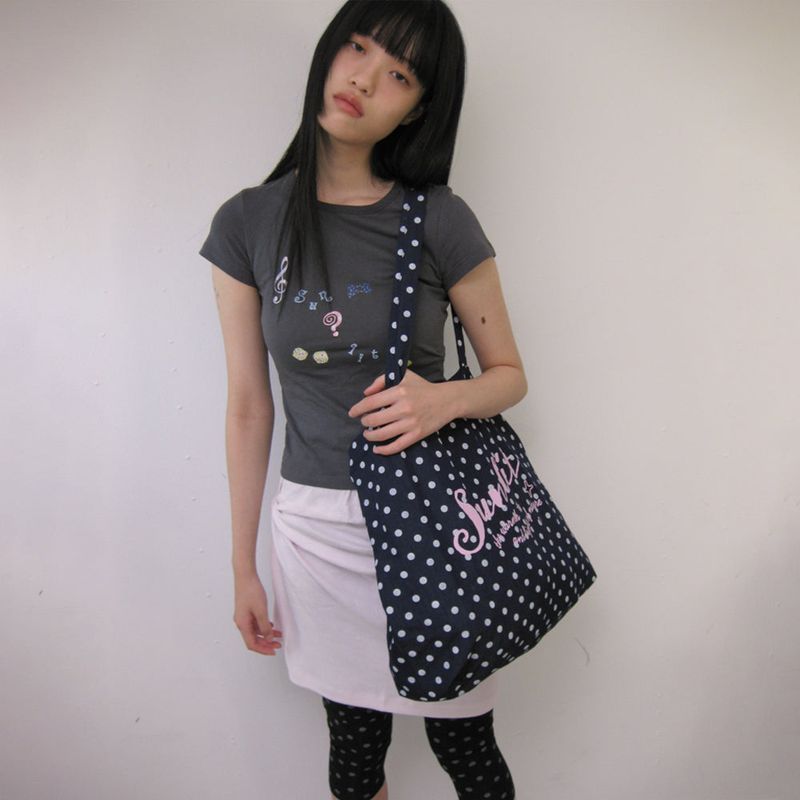 Sunlit（サンリット）の「GRAPHIC DOT ECO BAG (NAVY)（Bags）」