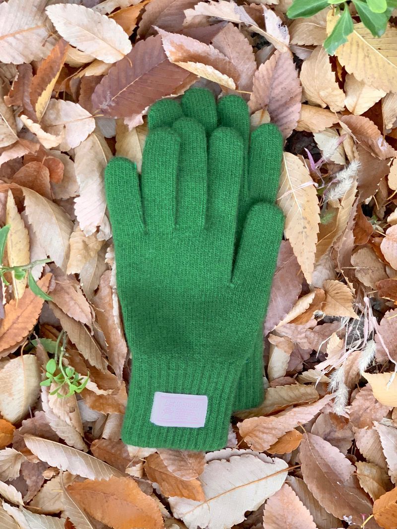 Let It Snow Label Gloves (Green)