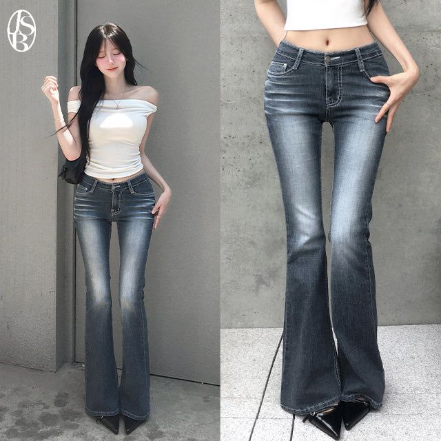 Cahi Washing Back Pocket Bootcut Pants