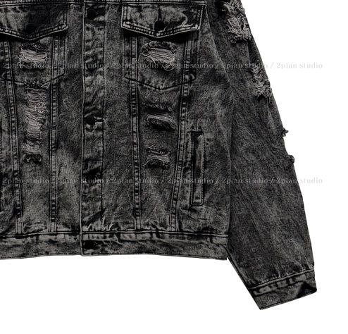 Metro Washing Damage Denim Jacket