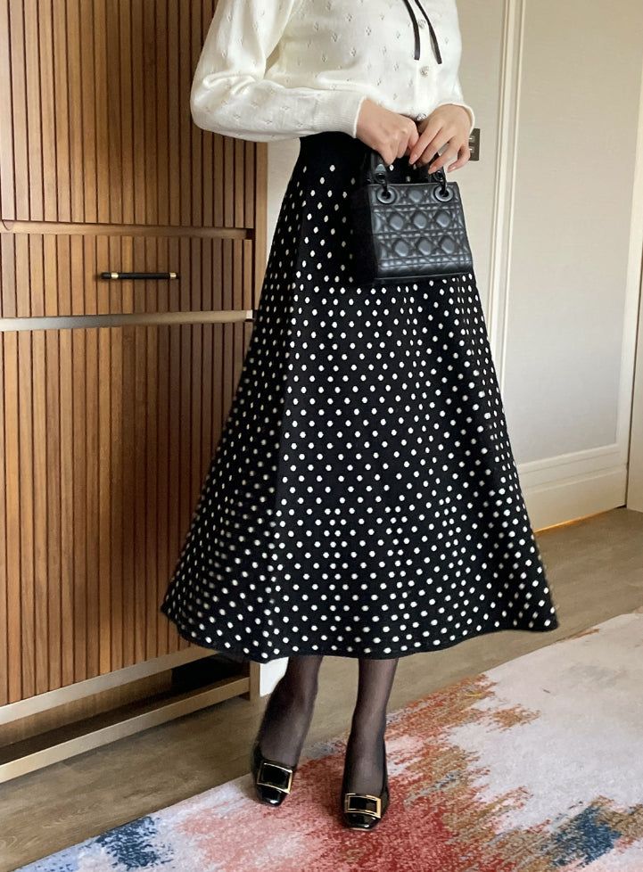 iam mari（アイアム マリ）の「Lua Dot Knit Banding Flare Skirt（Skirts）」