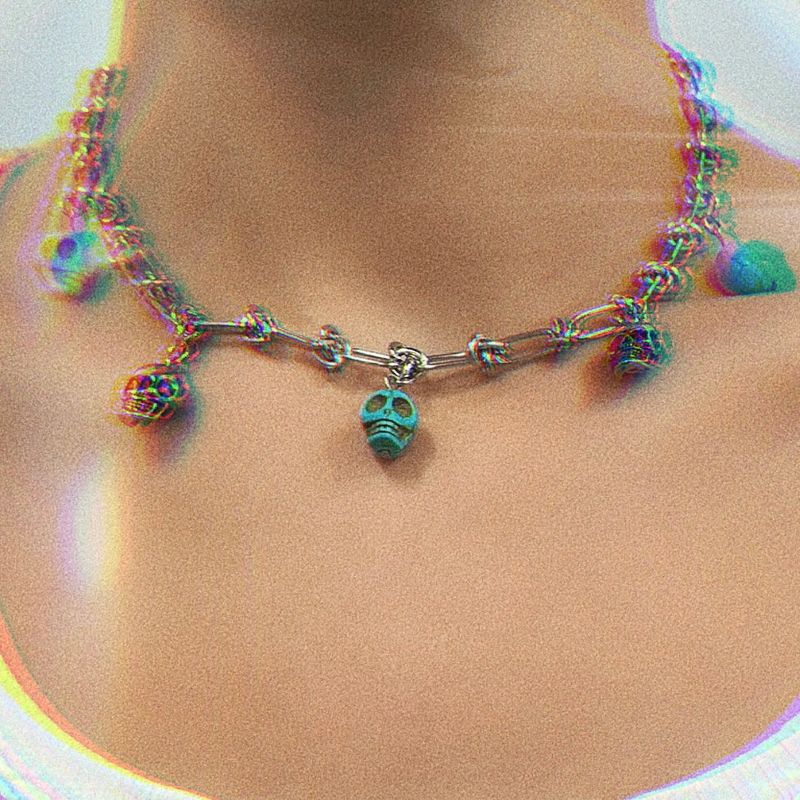 light blue chain necklace