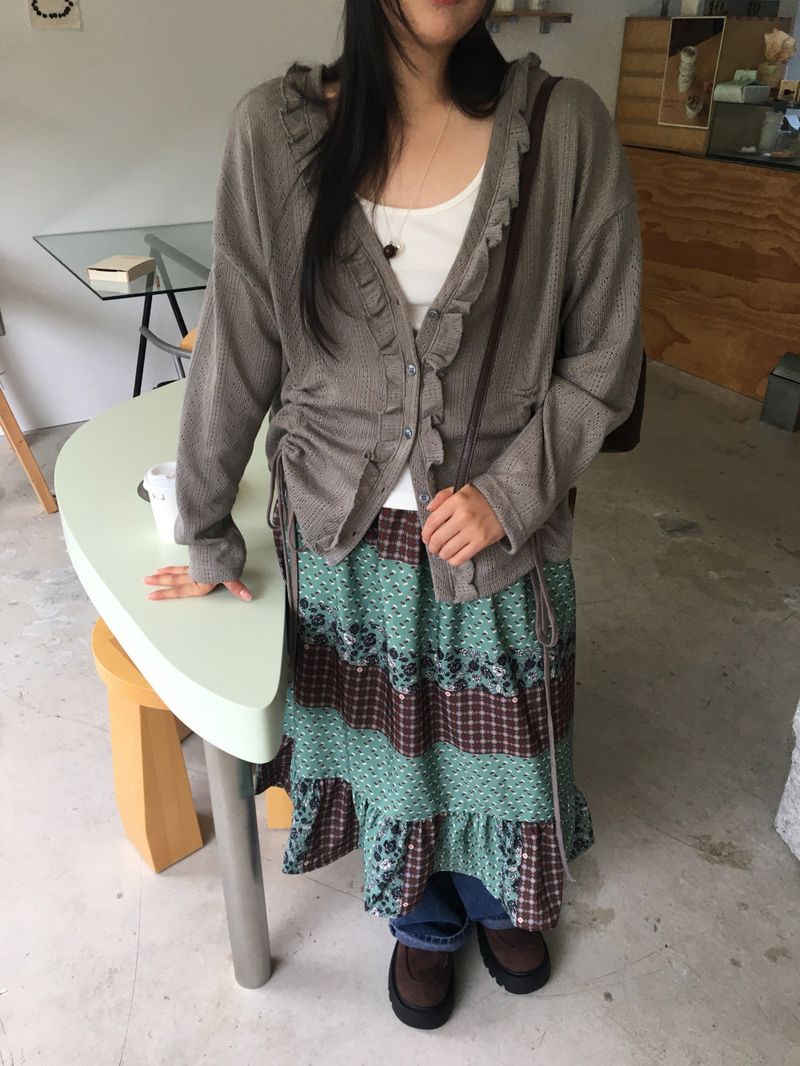 Gentle patchwork skirt (2color)