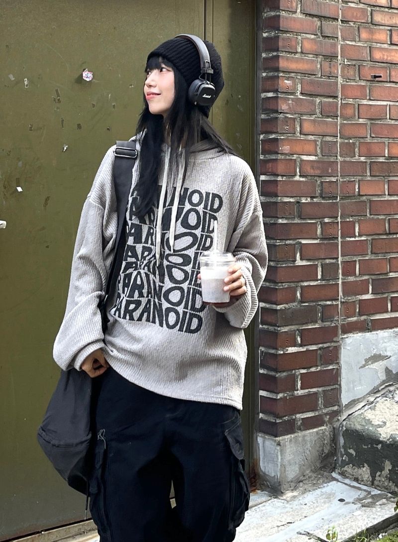 noid lettering hoodie