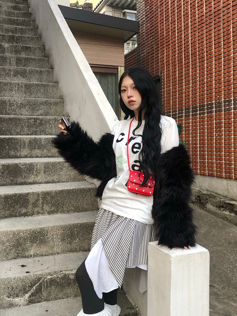 Cream Star Heart Long Sleeve