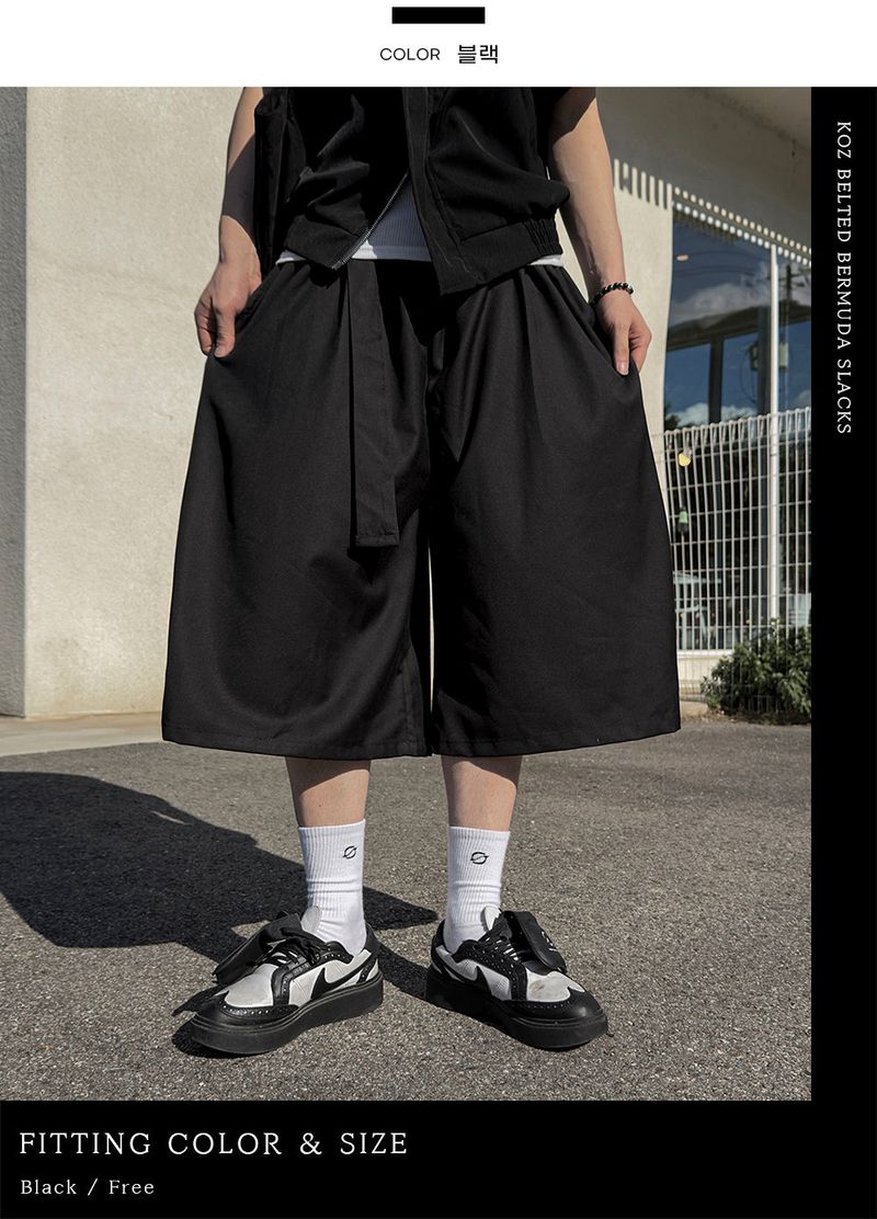Koz Belted Bermuda Slacks