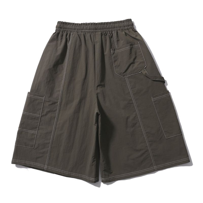 CARPENTER STITCH CAPRI PANTS BROWN