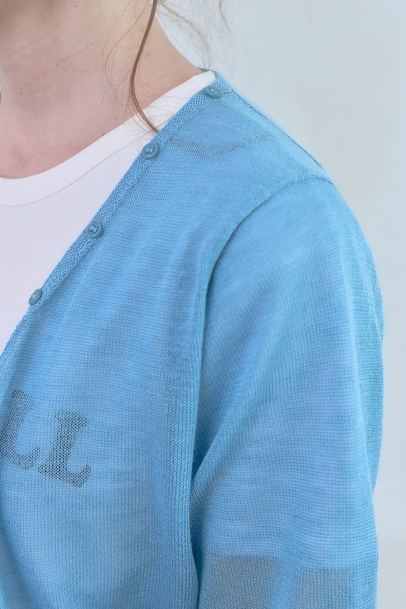 Sorbet Button Cardigan [Blue]