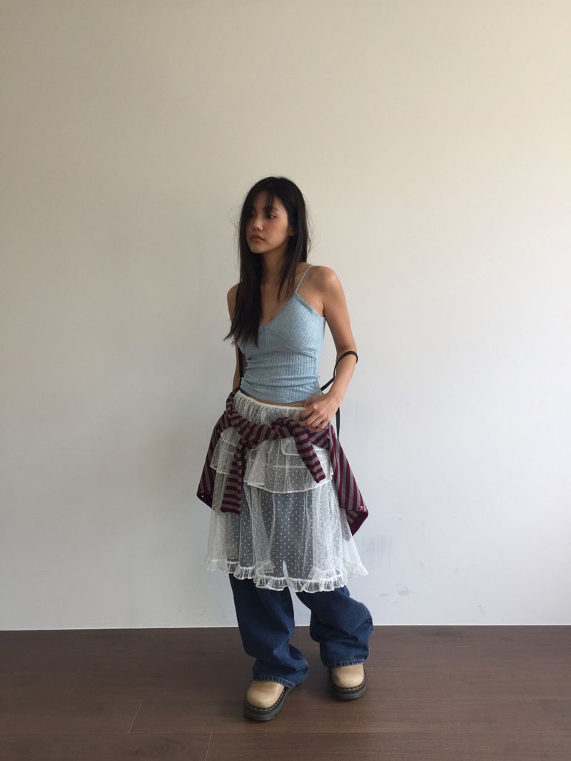 Glass Dot Layer Skirt (3color)