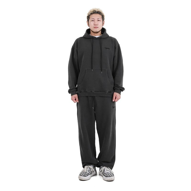 PIGMENT COATED SWEAT SET-UP CHARCOAL