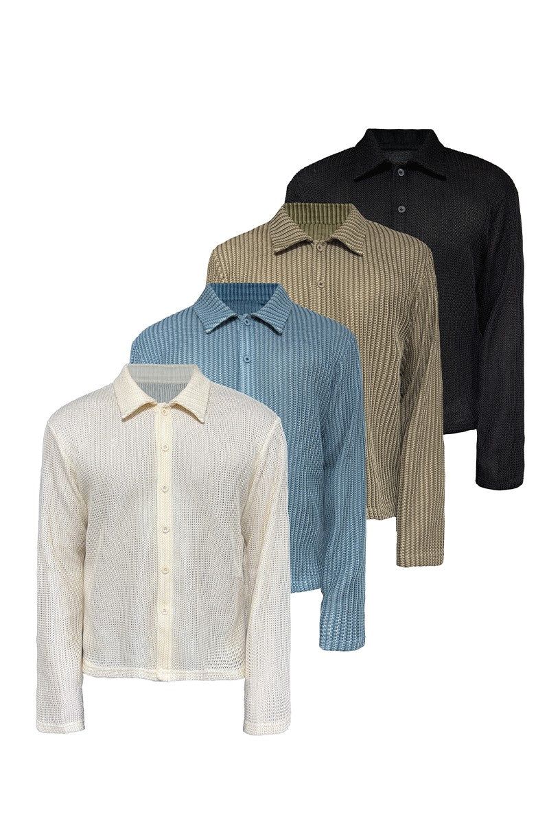 JCAESAR（ジュリウス・シーザー）の「Woven Textured Long Sleeve Shirt（Tops）」