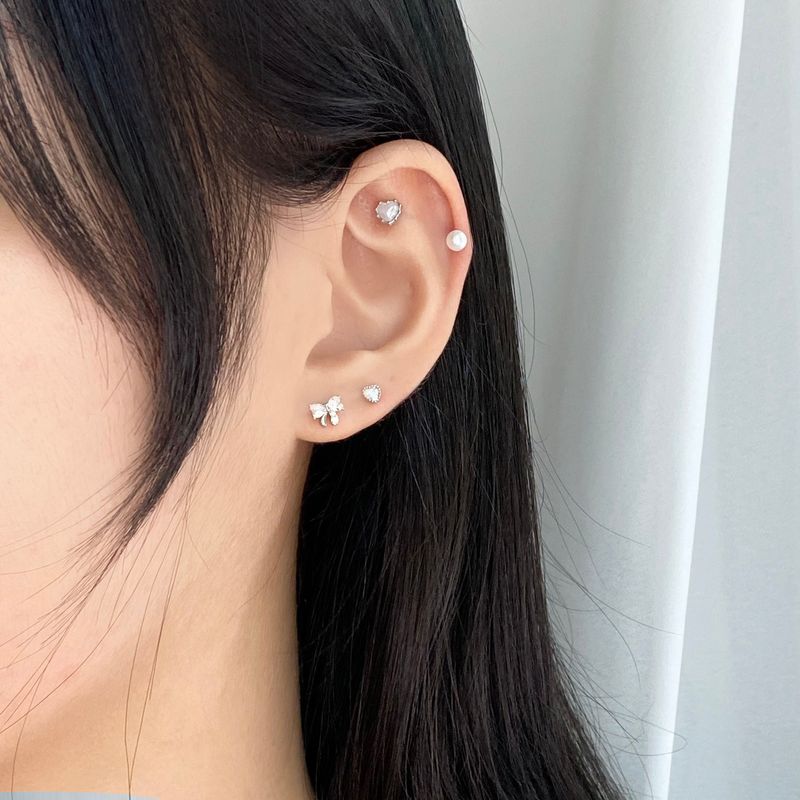 [5 set] Ribbon Pearl Piercing Set