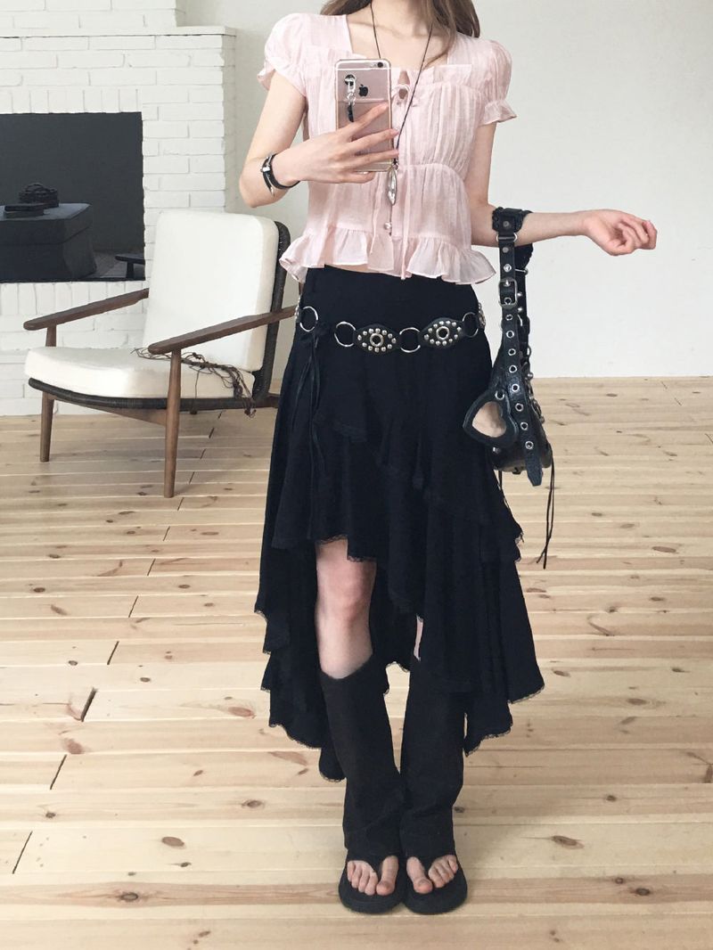 Hosu unbal lace long skirt