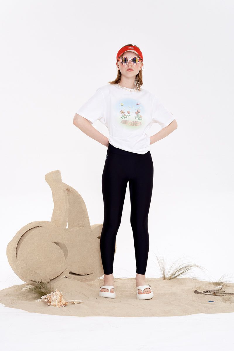 SMALL CHERRY WATER LEGGINGS [BLACK]