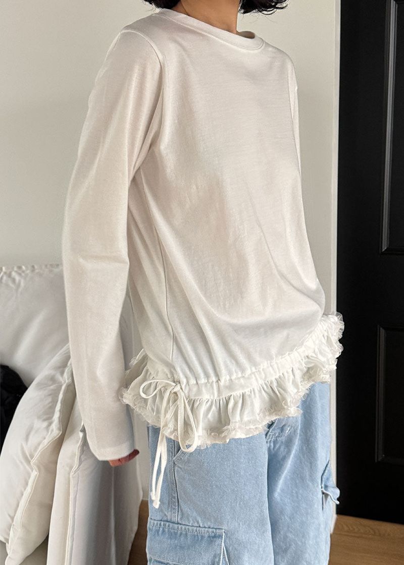 LACE FRILL LONG SLEEVE TEE