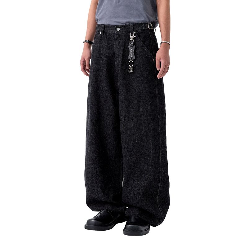 ODDSTUDIO（オッドスタジオ）の「Curved Raw Wide Denim Pants - BLACK（Pants）」