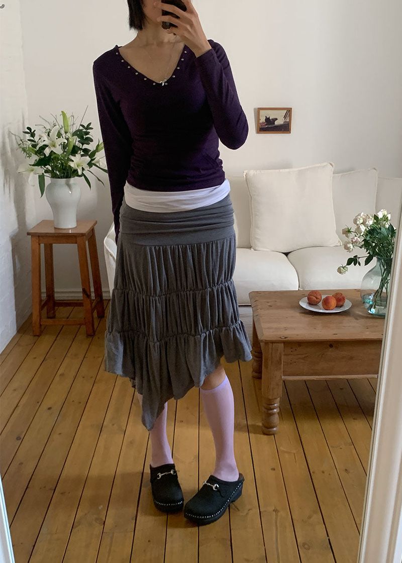 UNBAL WRINKLE SKIRT