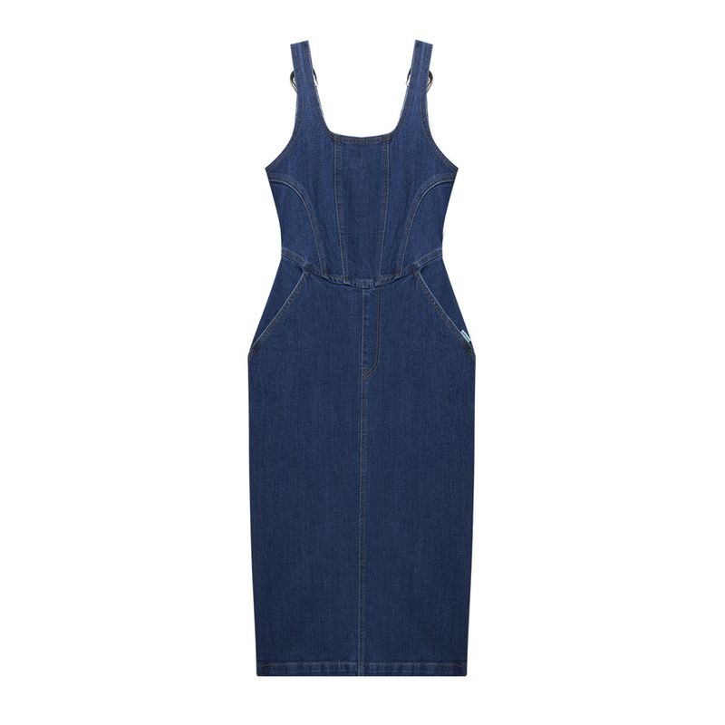 INSTANTFUNK（インスタントファンク）の「Square-neck denim corset dress（Dresses）」