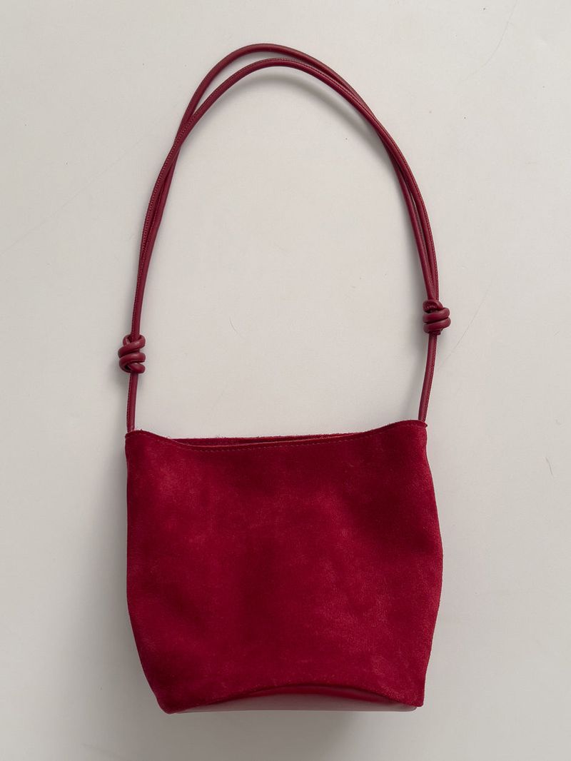 Suede Shoulder Bucket Bag