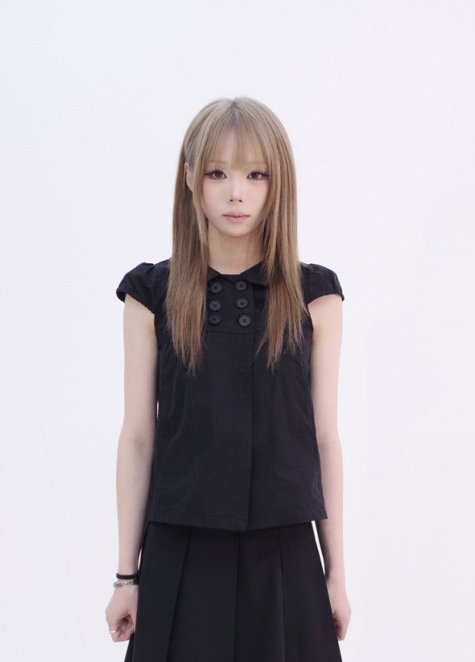 myorang(ミョラン)の「ドキボタンパフブラウス(Tops)」