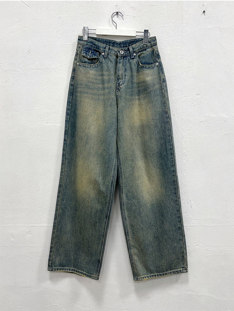 BACK POCKET WIDE JEANS