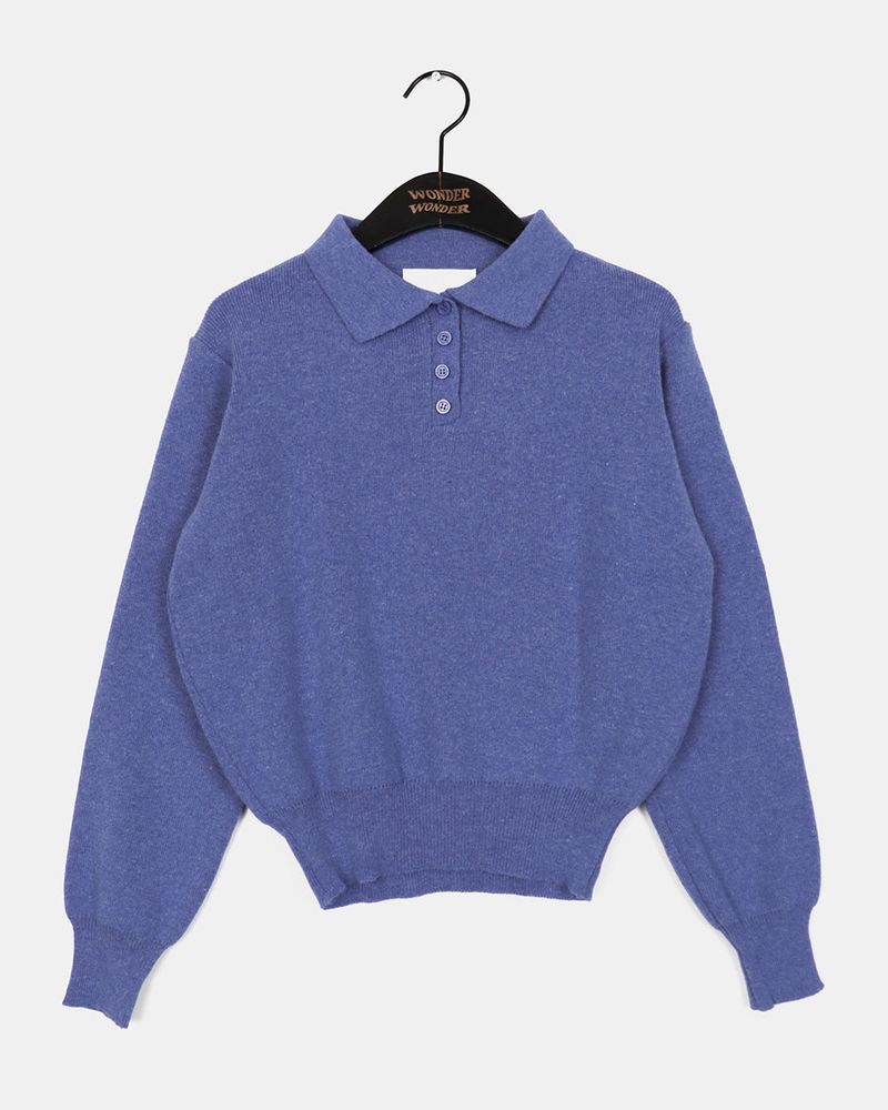 cdan collar button slim fit knitwear