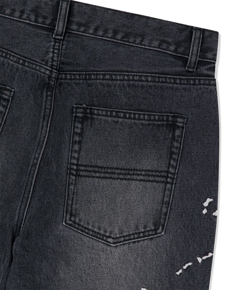 EMB SPLATTER DENIM PANT