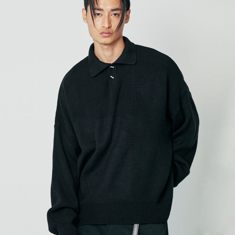 S SY（エスエスワイ）の「stick button loose fit knit black（Tops）」
