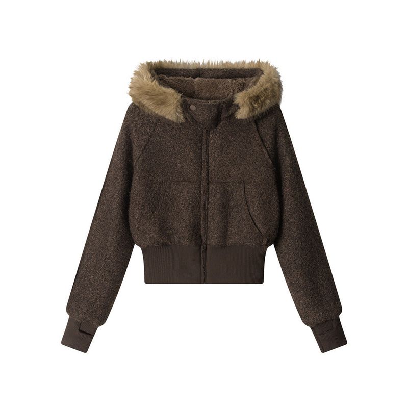 Nate Fur Hooded Short Jumper