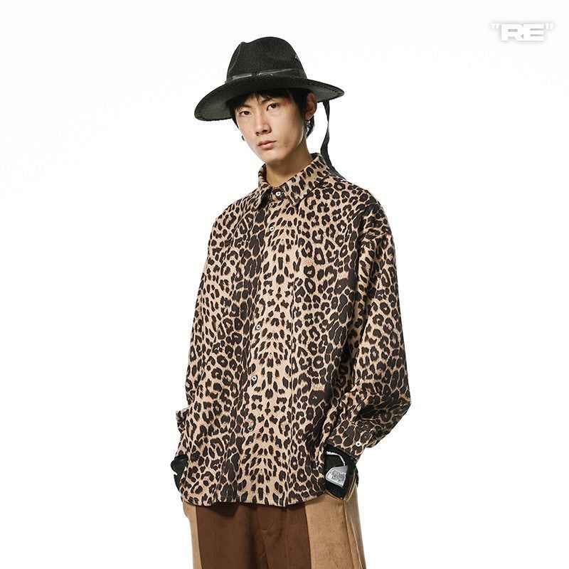 RELABEL（リレーベル）の「RELABEL Regular Product Customized Leopard Pattern High-Quality Suede Loose and Draped Long-Sleeve Shirt Jacket（Tops）」
