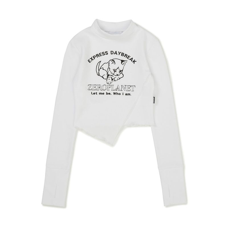 スリムキティウオーマークロップトップス / Slim Kitty Warmer Crop Top [WHITE]