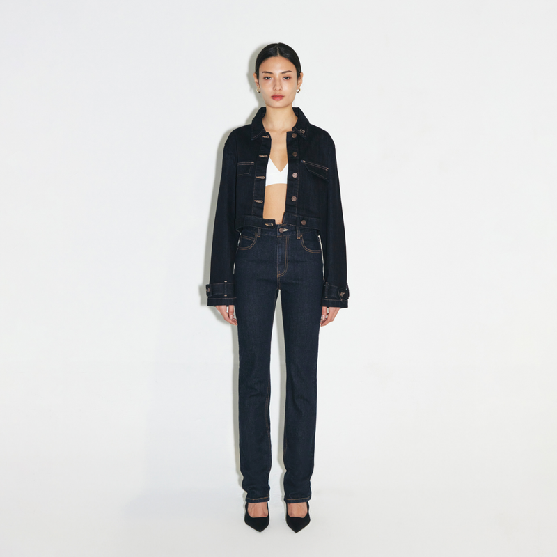 Twill Indigo Slim Straight Jean - YC391