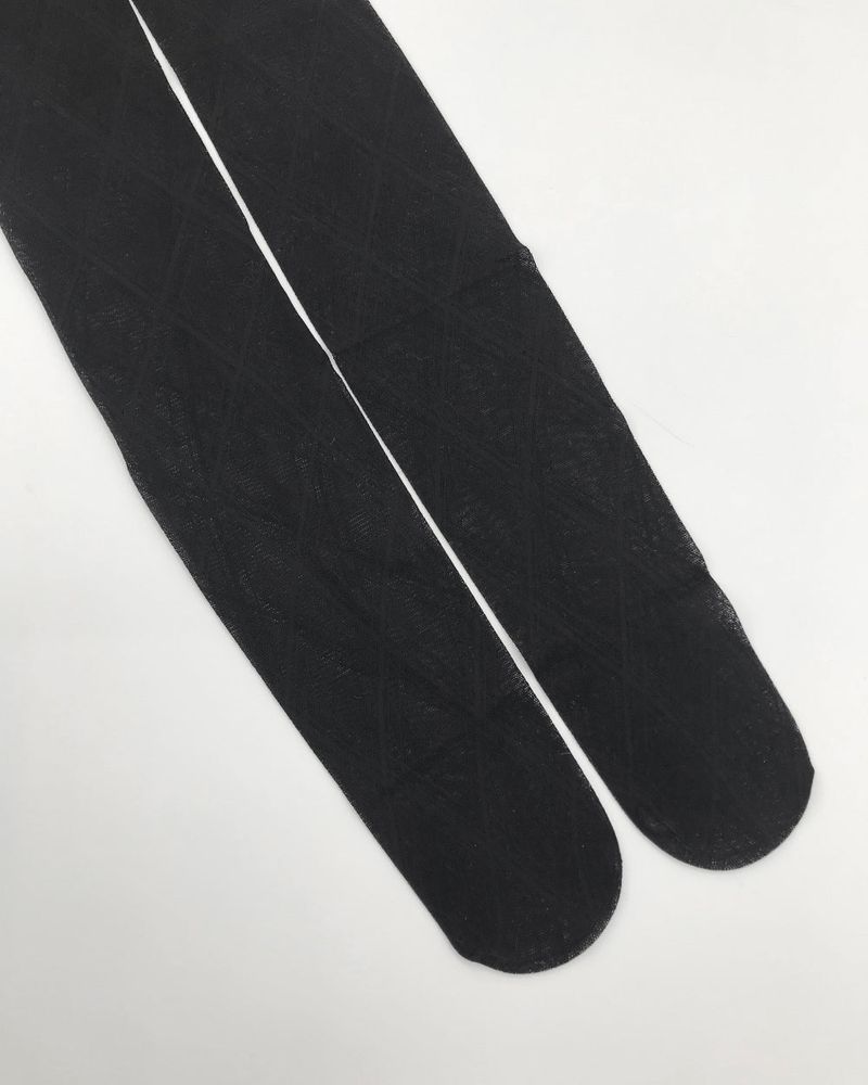 Silhouette check tights (3color)