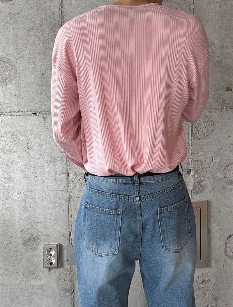 Irrregular rib slim long sleeves(5color)