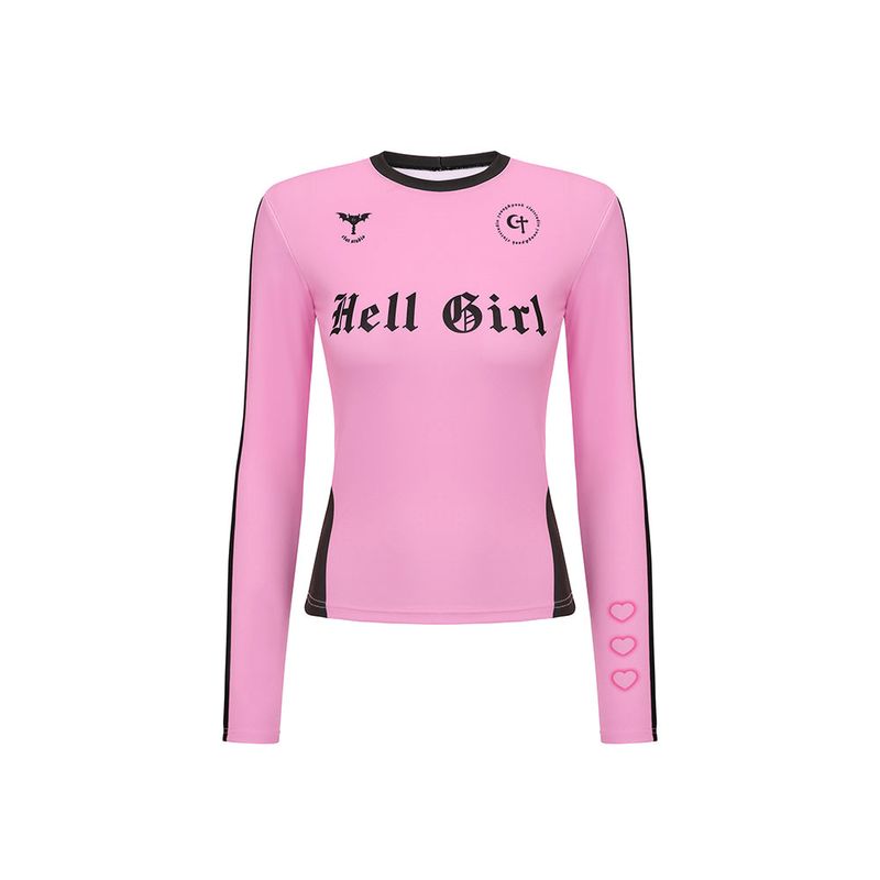 0 5 hell girl line top - PINK