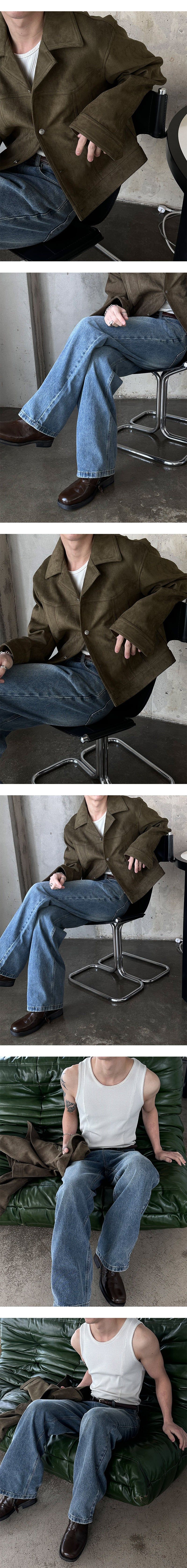 [Unisex] Basic semi wide denim pants(4color)