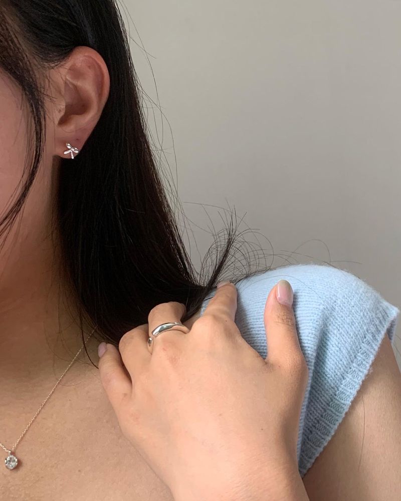 (silver925) Lovely ribbon piercing type1 *silver