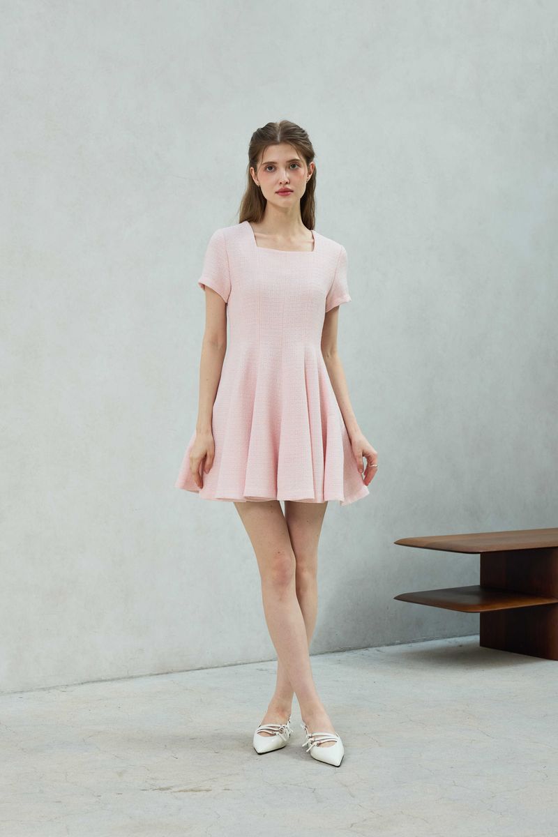 LANI TWEED DRESS / PINK