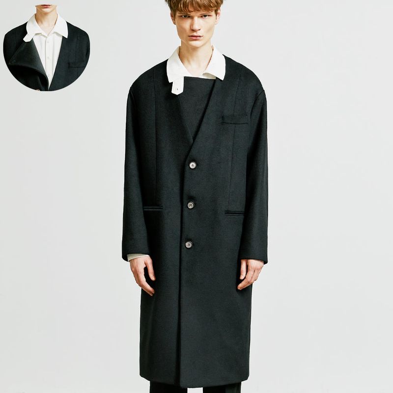 S SY（エスエスワイ）の「collarless front cover coat black（Jackets/Outerwear）」