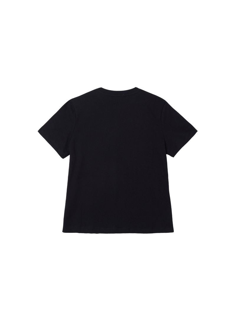 6CRAYON ブラックボックスフィットTシャツ オフネック フロックプリント