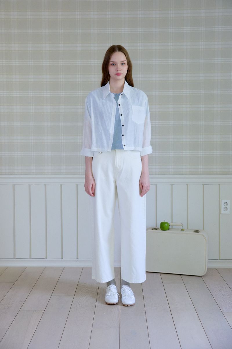 PINK PINEAPPLE（ピンクパイナップル）の「SHEER WRINKLE SHIRT（Tops）」