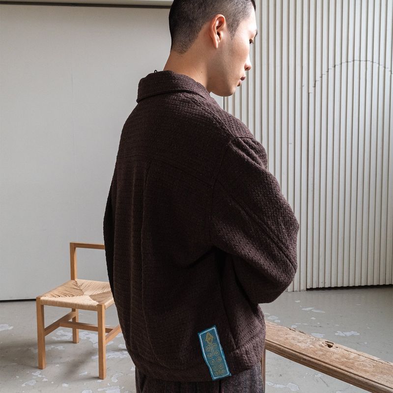 Weave trucker jacket / Brown