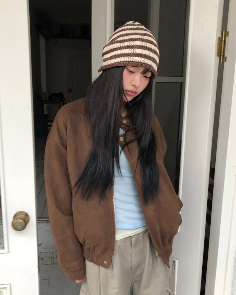 Behil Stripe Shirred Beanie