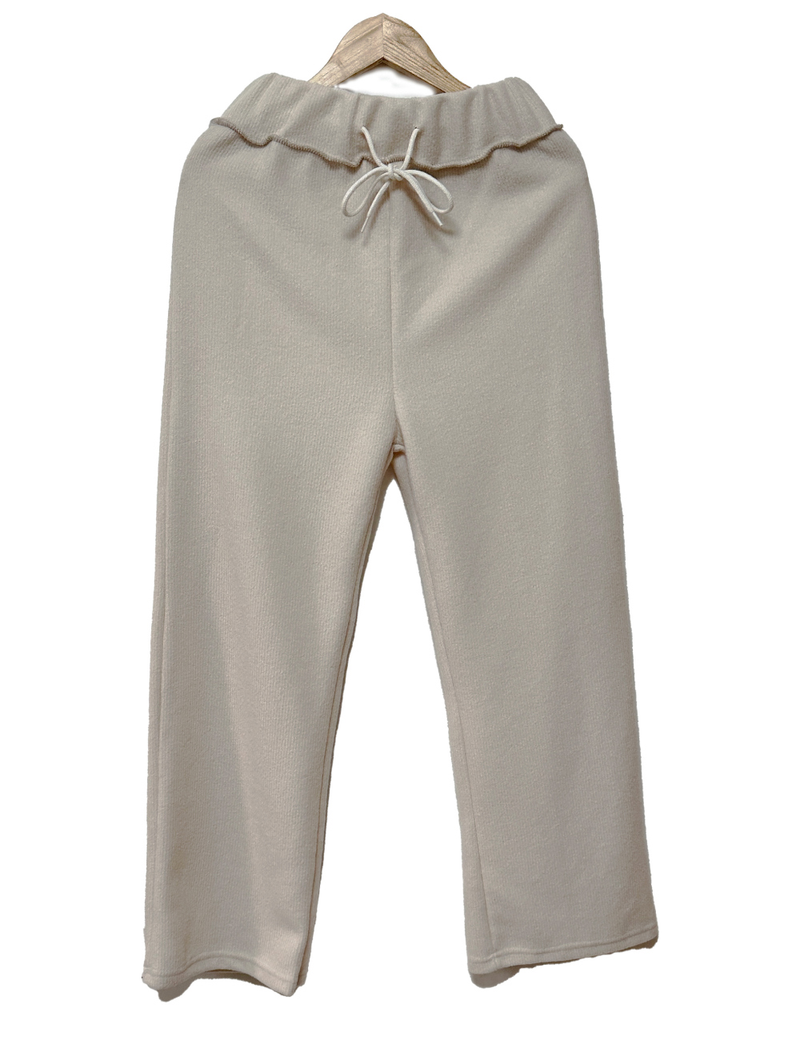 (ZIP-UP & PANTS SET!) 4 COLORS THICK FLEECE RIBBED CROPPED TRAINING PANTS