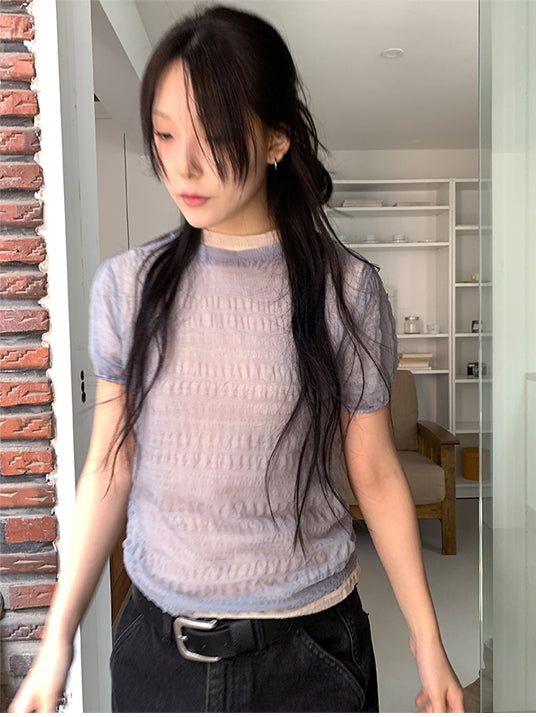 SHEER PUFF BLOUSE (4C)