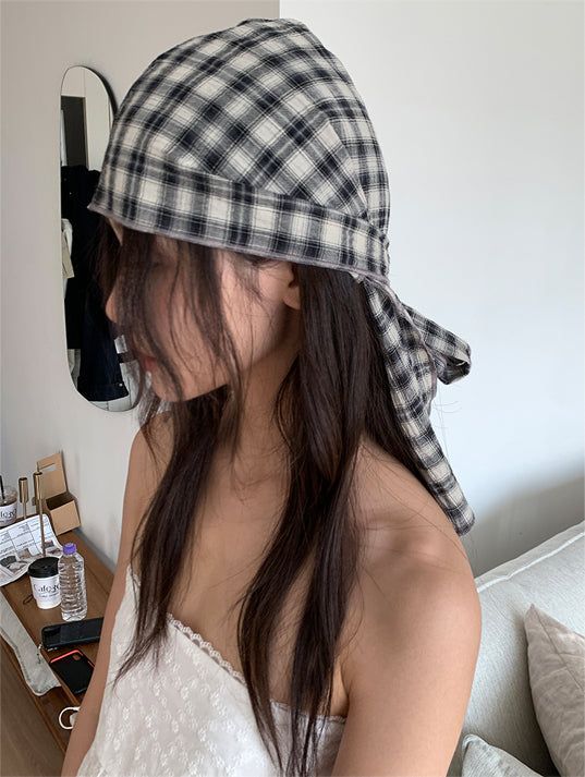 CHECK HAIR SCARF (2C)